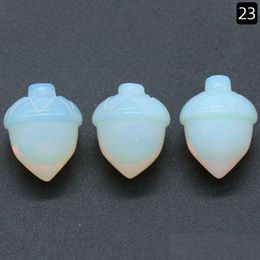 Pierres précieuses en vrac Forme naturelle Gland Pierre précieuse décorative sculptée à la main Guérison Opalite Noisette Pierre pour la décoration de la maison Cadeau Drop Deliv Dhnc5