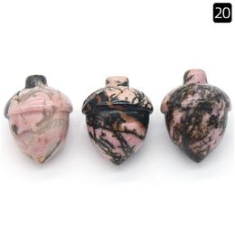 Pierres précieuses en vrac Forme naturelle Gland Gemstone Décoratif Sculpté à la main Guérison Rhodochrolite Noisette Pierre pour la décoration de la maison Cadeau Drop Dhswq