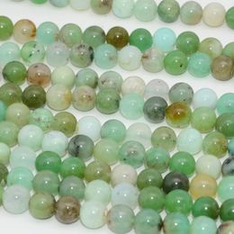 Pierres précieuses en vrac, perles rondes en chrysoprase naturelles de qualité Simple, 6.8mm-7mm
