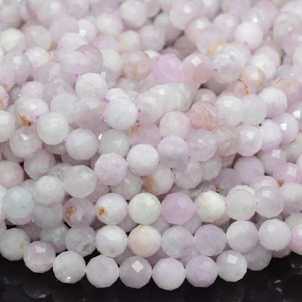 Pierres précieuses en vrac naturelles de qualité simple Kunzite perles rondes à facettes 5.3mm