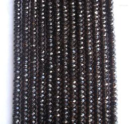 Pierres précieuses en vrac Quartz fumé naturel rondelles à facettes 4 8mm perles pour la fabrication de bijoux bracelet à bricoler soi-même collier boucles d'oreilles
