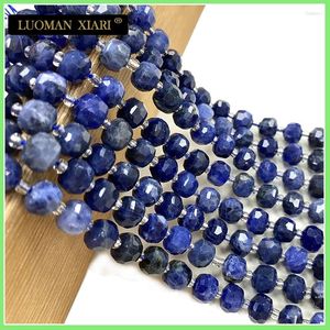 Losse edelstenen natuursteen kralen 6x8MM gefacetteerde blauwe sodaliet wiel Rondelle Gem Spacer kraal voor sieraden maken DIY armband ketting
