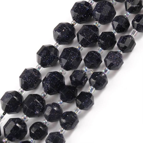 Pierres précieuses en vrac pierre naturelle facettes perles de grès bleu forme OIive pour bijoux bricolage fabrication Bracelet accessoires 8 10mm 15 ''