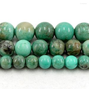 Pierres précieuses en vrac pierre naturelle vert Turquoise Agate perles rondes brin 6/8/10MM 15 pouces pour la fabrication de bijoux bricolage collier Bracelet