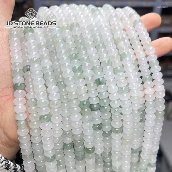 Pierres précieuses en vrac pierre naturelle vert glace Jade boulier perles entretoise rondelle plate perle pour la fabrication de bijoux bricolage bracelet collier accessoires