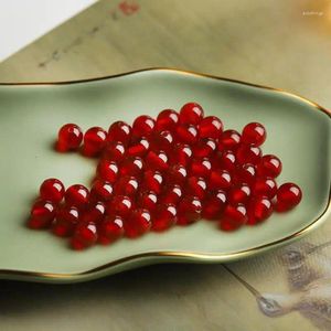 Gemystones en vrac Perles rondes d'agate rouge en pierre naturelle pour bijoux Bracelet de bricolage Collier perle perle