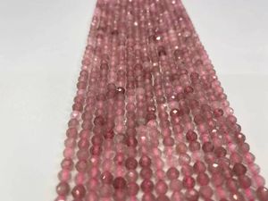 Pierres précieuses en vrac coupe de cristal de fraise naturelle 2mm/3mm 4mm bijou bijoux bricolage Boutique 38cm de Long