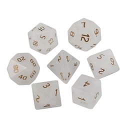 Piedras preciosas sueltas de cristal blanco natural dados poliédricos 7pcs set de mazmorras dragons dnd juegos rpg adornos spot bienes al por mayor aceptación del Dr. ottwf