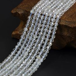 Piedras preciosas sueltas Topacio blanco natural 2 Faceta redonda de 3 mm Beads de piedras preciosas transparentes Accesorios para el collar de joyería de bricolaje Parring