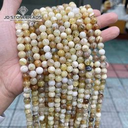 Losse edelstenen natuurlijke gele opaal stenen kralen ronde spacer 6 8 10 mm voor sieraden maken DIY ketting armband 15 "strengen accessoire