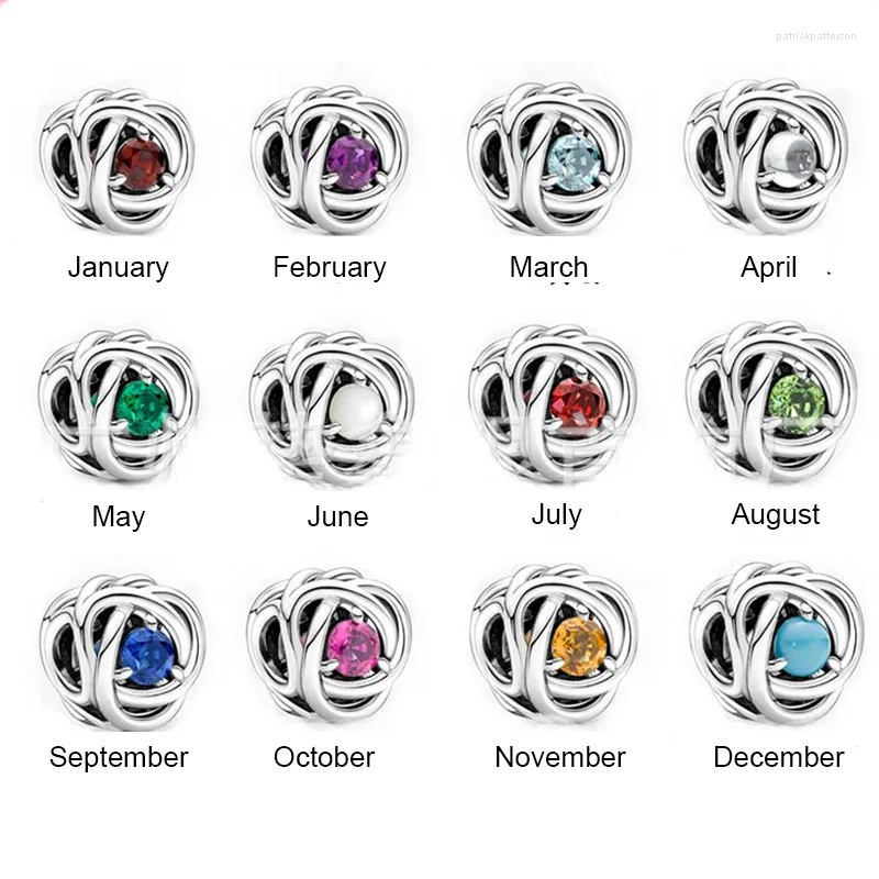 Pedras precárias de novembro de novembro de outubro rosa setembro Blue agosto primavera Circular verde Charms 925 contas para fabricação de jóias