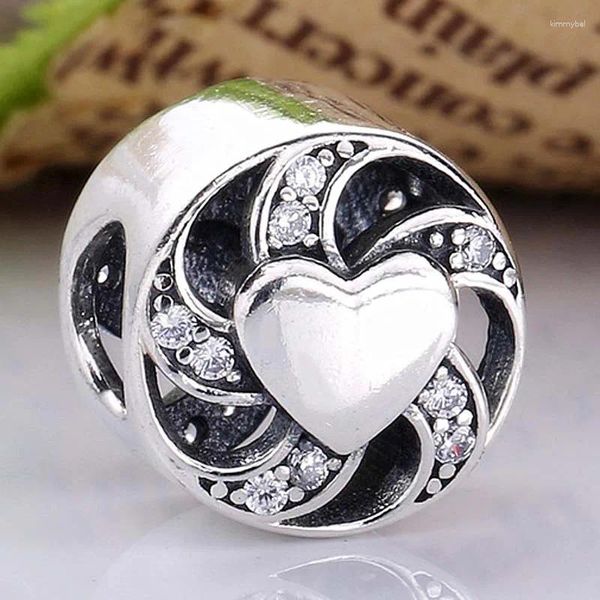 Piedras preciosas sueltas celebración Original de la cinta amor corazón espaciador cuentas ajuste 925 cuenta en plata esterlina encanto pulsera joyería DIY