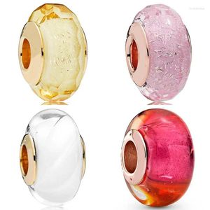 Gemystones en vrac Original Shimmer vagues blanches étincelantes Sunset Sunset Murano Glass Perle DIY Bijoux Fit 925 Bracelet de charme en argent sterling