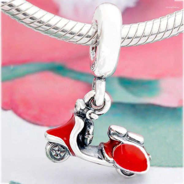 Perces de pierres précieuses en vrac Scooter Red Red Scooter Perles de pendentif Fit 925 STERLING SILPE Perle Charme Femmes Europe bracelet bracelet