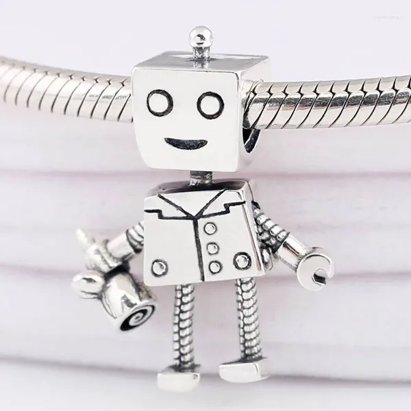 Gemles en vrac Original Rob Bot Armes et jambes mobiles A Rose Perles Fit 925 Sterling Silver Perle Charm Bracelet Brace