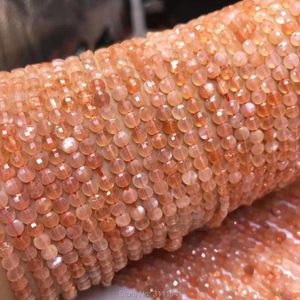Pierres précieuses en vrac perles de pierre de soleil rose pièce à facettes 3 4mm 14 