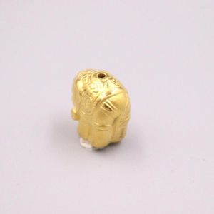 Pierres précieuses en vrac, pendentif en or jaune 3D pur 24 carats, 18x12mm, belle petite perle d'éléphant d'environ 1.55g, Animal