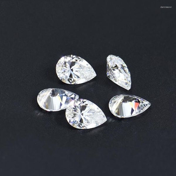 Pierres précieuses en vrac véritable 0.1-5CT D couleur VVS1 pierres de Moissanite taillées en poire certifiées Gra diamant perle passe pour bijoux à bricoler soi-même