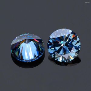 Pierres précieuses en vrac véritable pierre de Moissanite bleue pour bague en diamant avec certificat GRA gemmes précieuses matériel de bijoux