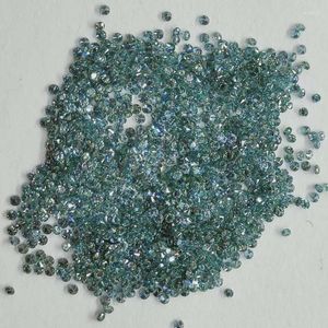 Losse edelstenen Verkoop 5 stks/perceel 0,7 tot 2,9 mm kleine ronde vorm gecreëerd Deep Blue Green Color Moissanite Stone edelstenen voor sieraden Pas de test