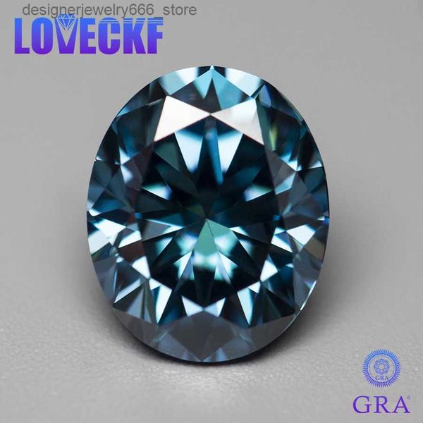 Piedras preciosas sueltas Sapphire azul forma ovalada piedras de moissanite con certificado Diamantes de laboratorio Gemstones suelto VVS1 Probador aprobado con GRA Informe Q2312222