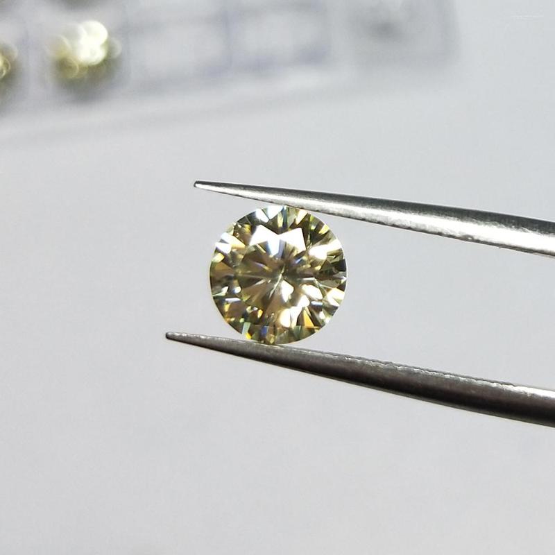 Lose Edelsteine, SIC-Moissanit-Karat-Stein, 3,0 mm bis 12 mm, mittlere gelbe Farbe, rund, ausgezeichneter Schliff, synthetische Edelsteine für Schmuck