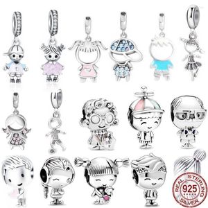 Pierres précieuses en vrac Argent 925 Petite Fille Garçon Fille-Adolescent Garçon-Adolescent Pendentif Charme Perle Fit Original Bracelet Bijoux DIY Pour