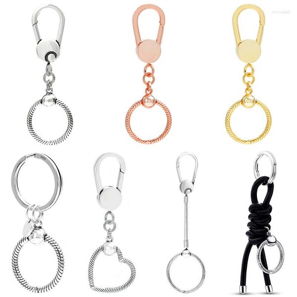 Pierres précieuses en vrac Petit moyen Porte-sac en forme de cœur Porte-clés à breloques en tissu sans cuir Perle en argent sterling 925 Fit Europe Bracelet Bijoux