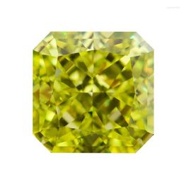 Pierres précieuses en vrac, coupe carrée, forme d'angle, couleur vert pomme, zircone cubique, pierres synthétiques CZ, matériel de bijouterie