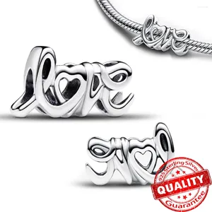 Pierres précieuses en vrac en argent Sterling lettre amour breloque idéal pour bracelet pour femme filles saint valentin 925 bijoux cadeau