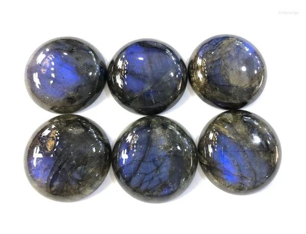 Piedras preciosas sueltas, cabujón de labradorita de luz azul fuerte, forma redonda de 25mm, 1 pieza, cuentas de piedras preciosas naturales para accesorios de fabricación de joyas Diy