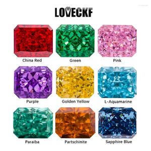 Pierres précieuses en vrac Top Couleurs Radiant Glace Pilée Coupée Diamant à haute teneur en carbone Zircone cubique Gestome 4K Coupe 5A Grade Qualité CZ Lab Zircon