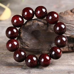 Piedras preciosas sueltas UMQ Full India Lobular Red Sandalwood Hand String Beads Pulsera de material antiguo de alta densidad para hombres y mujeres parejas