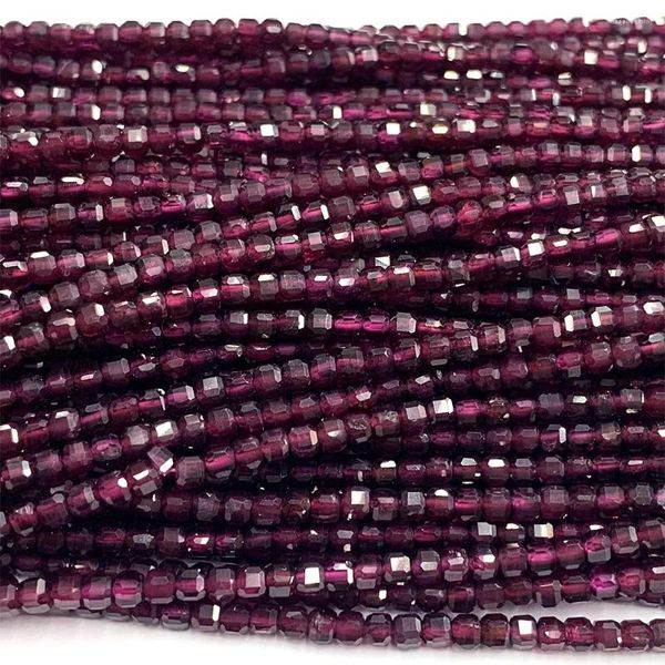 Pierres précieuses en vrac Veemake Almandite grenat pierres naturelles collier Bracelets boucles d'oreilles bord Cube perles à facettes pour la fabrication de bijoux 07367