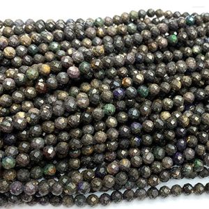 Veemake – pierres précieuses en vrac, opale noire, collier naturel, Bracelets, boucles d'oreilles, bague à facettes, petites perles rondes pour femmes, pour la fabrication de bijoux, 06764