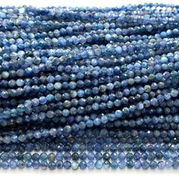 Veemake – pierres précieuses en vrac, cyanite bleue, petites perles rondes naturelles à facettes, 07423