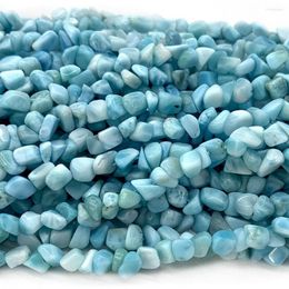 Losse edelstenen Veemake echte hoge kwaliteit blauwe Larimar Grand Nugget vrije vorm chip kralen 07485