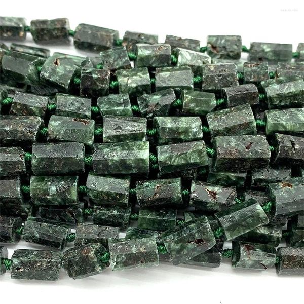 Piedras preciosas sueltas Veemake Serafinita verde Nugget Forma libre Cuentas en bruto Diseño de joyería Fabricación de bricolaje Pulseras naturales Collares Colgantes 06871