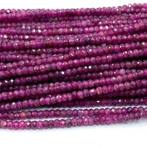 Piedras preciosas sueltas Veemake Ruby Natural Gemstone Collar de bricelas Pendientes Pendientes Faced Faceted Rondelle Women's Beads para joyas