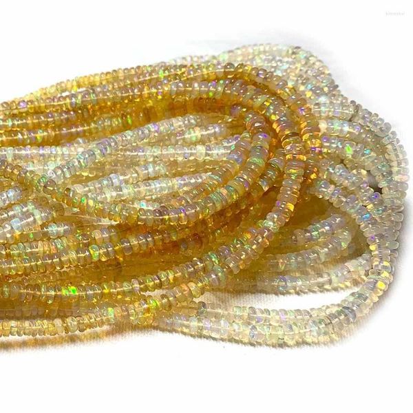 Veemake – pierres précieuses en vrac, opale de feu blanche et jaune, perles rondes, conception de bijoux, fabrication de cristal naturel, collier, Bracelets, boucles d'oreilles