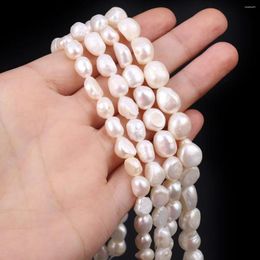 Pierres précieuses en vrac perles blanches de forme irrégulière perle d'eau douce naturelle trou droit pour la fabrication de bijoux fournitures bricolage femmes collier Bracelet