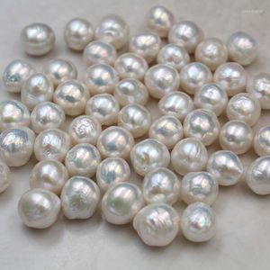 Pierres précieuses en vrac en gros 11-12mm grande taille vraies perles d'eau douce naturelles forme baroque sans trou 10 pièces/lot