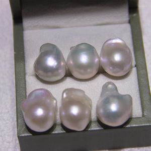 Piedras preciosas sueltas Venta al por mayor 11 15 mm Tamaño grande Color blanco Forma barroca Perlas de agua dulce naturales reales Sin agujero 10 unids / lote