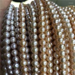 Pierres précieuses en vrac en gros 6-7MM véritable culture d'eau douce pomme de terre forme collier de perles brin chaîne bijoux perles accessoire 10 pièces/lot