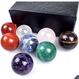 Pierres précieuses en vrac en gros 7 chakras 20 mm perles de charme décoration de la maison énergie de guérison pierre précieuse naturelle pour la fabrication de bijoux goutte D Dhgarden Dhcqc