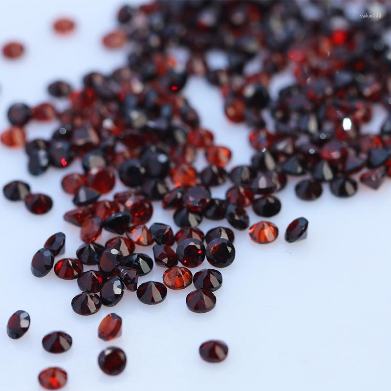 Losse edelstenen groothandel van hoge kwaliteit natuurlijke rode granaat 1,5 mm ronde briljante gesneden edelsteen voor sieraden maken