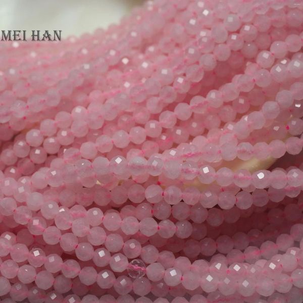 Pierres précieuses en vrac en gros naturel 4.2mm (4 brins/ensemble) Quartz rose de Madagascar perles rondes à facettes pour la conception de bijoux