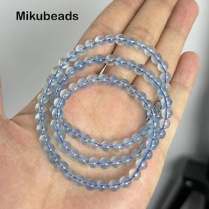 Gemystones en vrac en gros Natural 6 mm (52 cm) 5a Aquamarine lisses lisses Rounds pour les bijoux faisant des bracelets de bricolage Collier