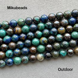 Losse Edelstenen Groothandel Natuurlijke 6mm 8mm Chrysocolla Lapis Lazuli Gladde Ronde Kraal 38cm Voor Het Maken van Sieraden DIY Strand