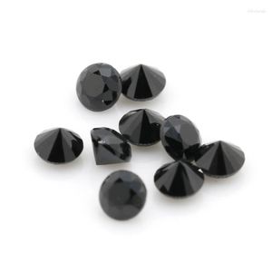 Pierres précieuses en vrac en gros coupe ronde naturelle 2mm pierre de spinelle noire collier de pierres précieuses boucles d'oreilles pour femmes porte-clés Bracelet anneaux